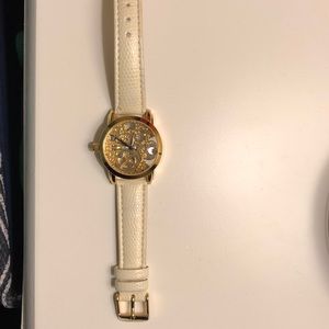 Arkibos snake leather and gold skeleton watch